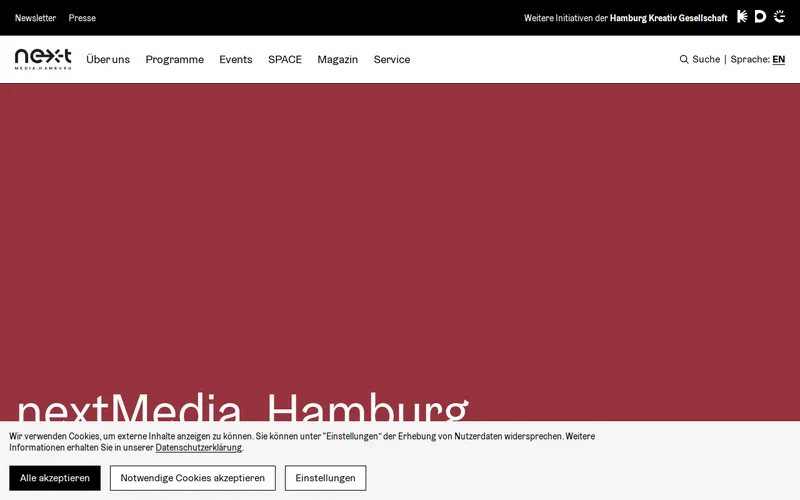 Website snapshot for nextMedia.Hamburg