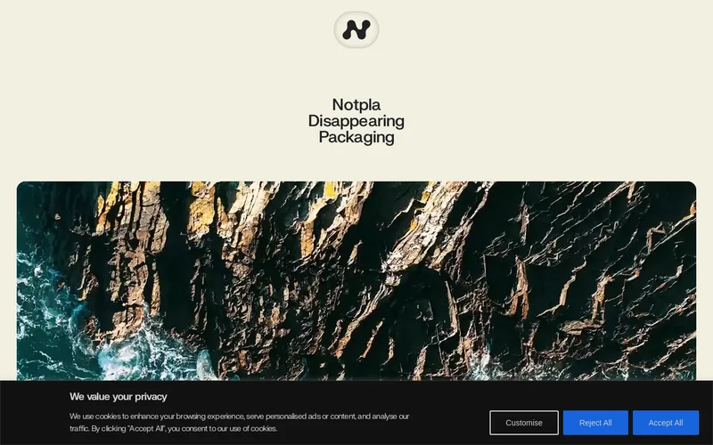 Website snapshot for Notpla