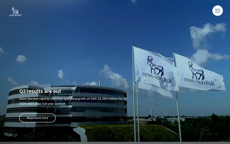 Website snapshot for Novo Nordisk