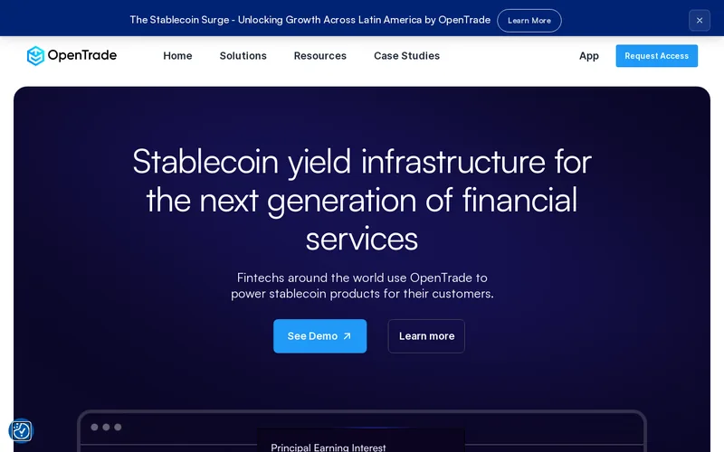 Website snapshot for OpenTrade
