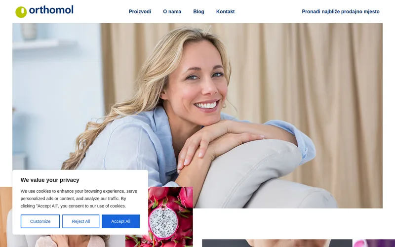 Website snapshot for Orthomol
