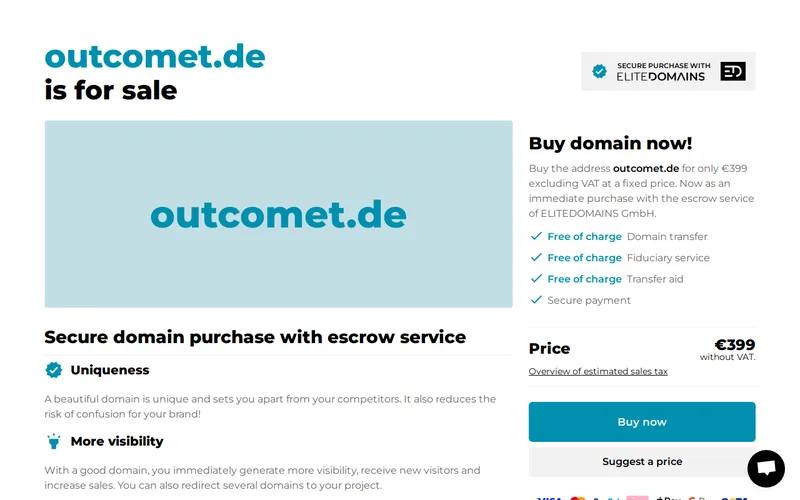 Website snapshot for Outcomet
