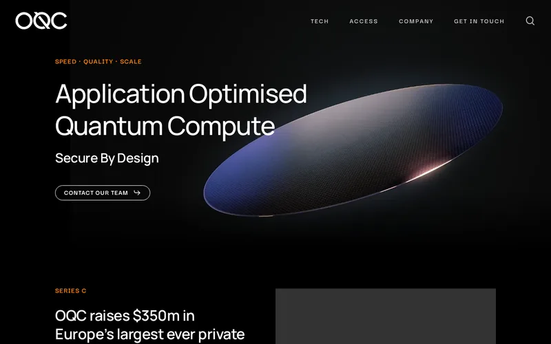 Website snapshot for Oxford Quantum Circuits