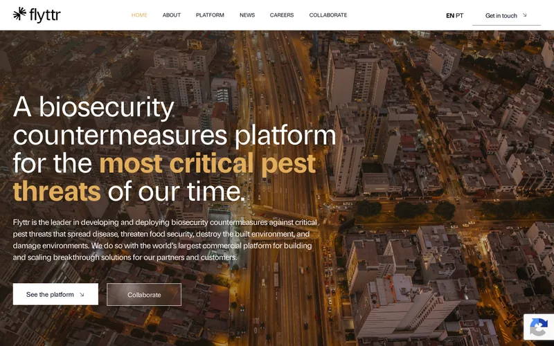 Website snapshot for Oxitec