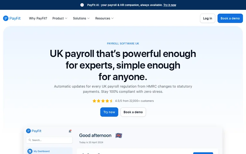 Website snapshot for PayFit
