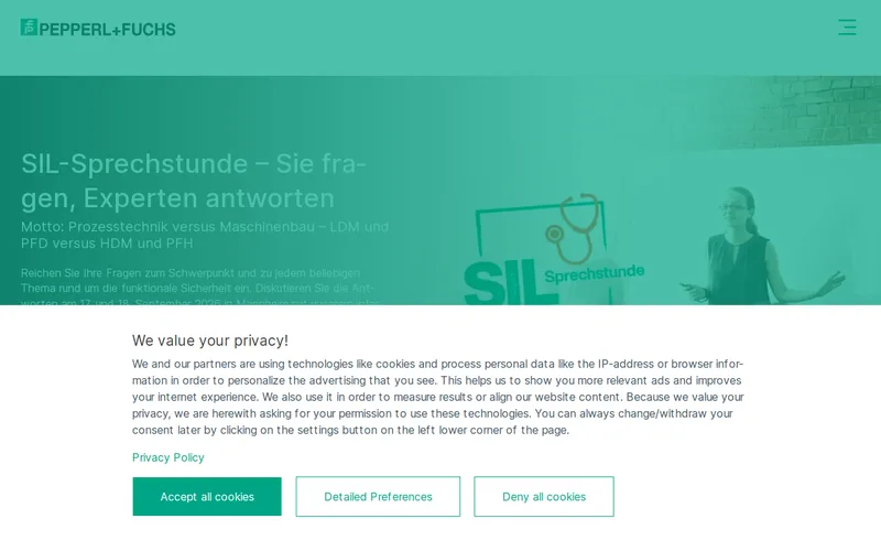 Website snapshot for Pepperl+Fuchs