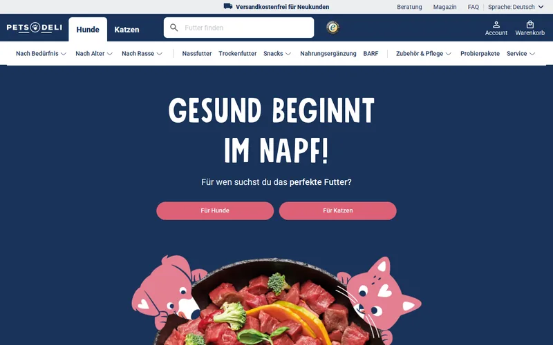 Website snapshot for Pets Deli