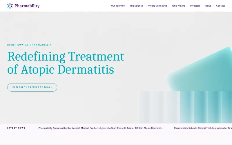 Website snapshot for Pharmability