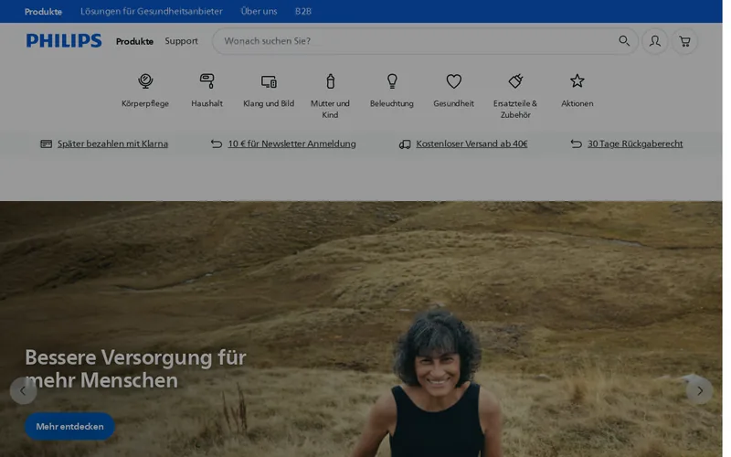 Website snapshot for Philips
