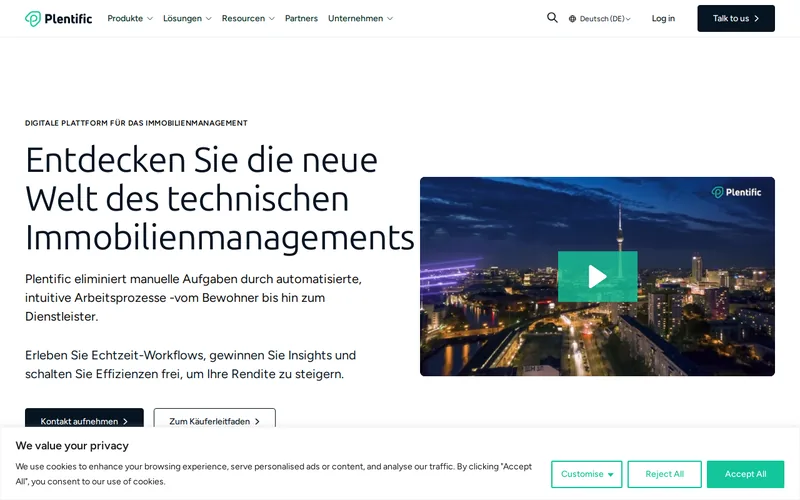 Website snapshot for Plentific