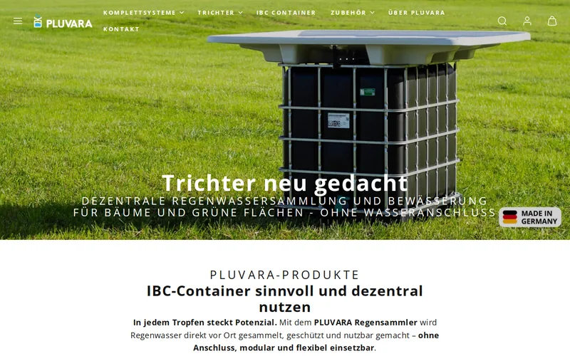 Website snapshot for Pluvara