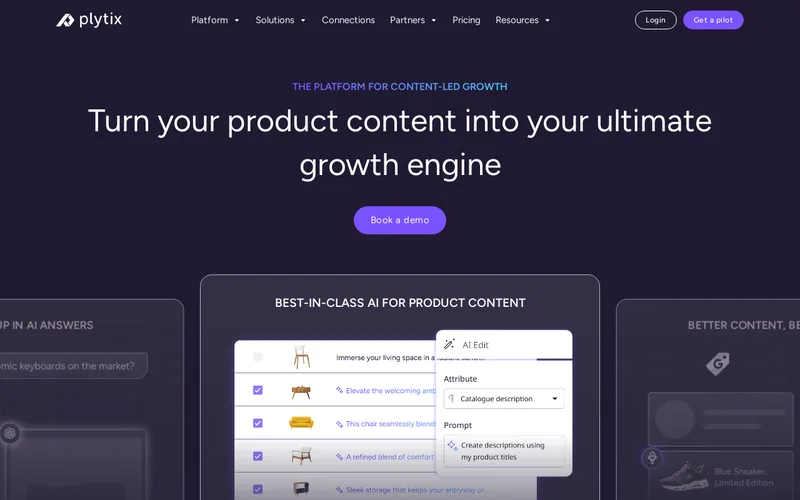Website snapshot for Plytix