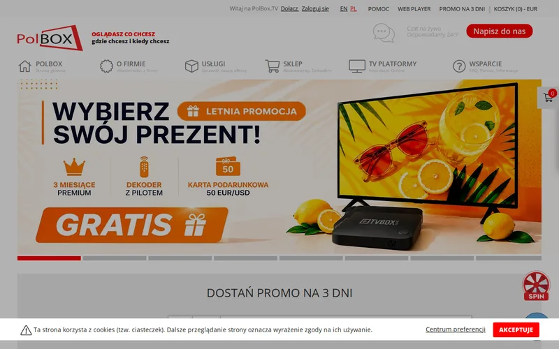 Website snapshot for PolBox.TV