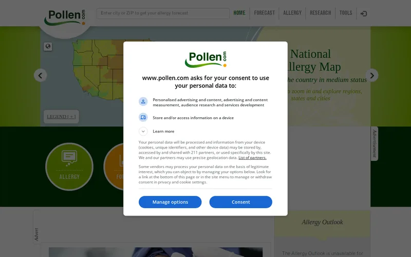 Website snapshot for Pollen Technologies