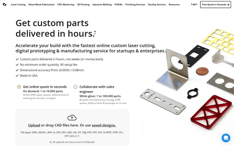 Website snapshot for Ponoko