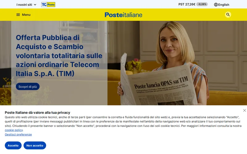 Website snapshot for Poste Italiane