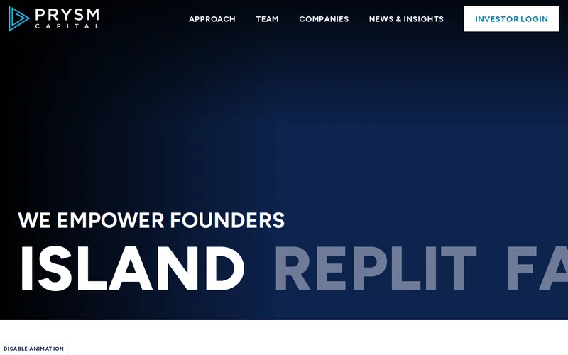 Website snapshot for Prysm