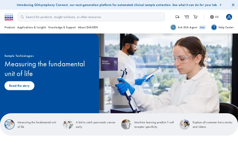 Website snapshot for Qiagen