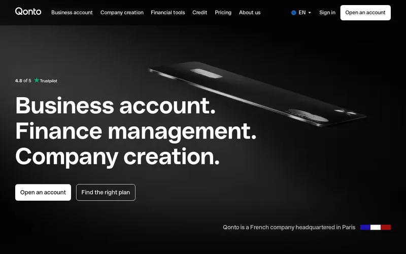 Website snapshot for Qonto