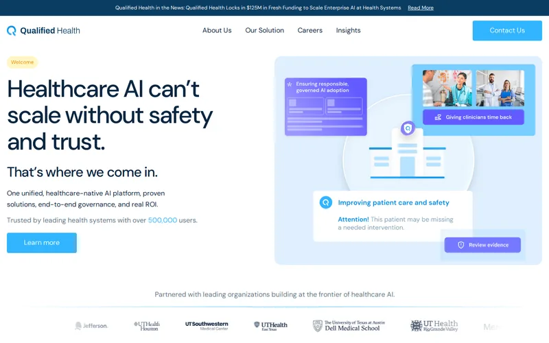 Website snapshot for Qualified Health