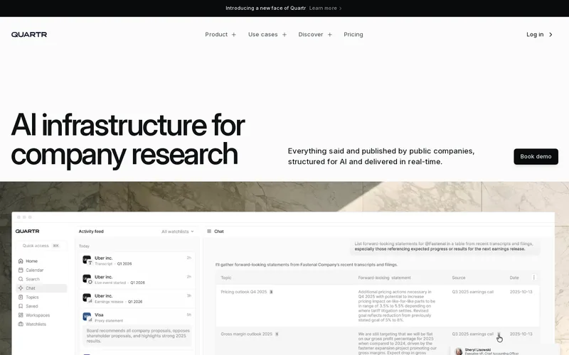 Website snapshot for Quartr