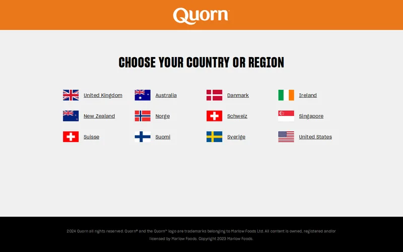 Website snapshot for Quorn