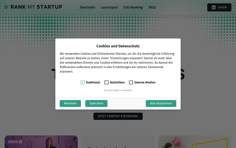 Website snapshot for Rank My Startup