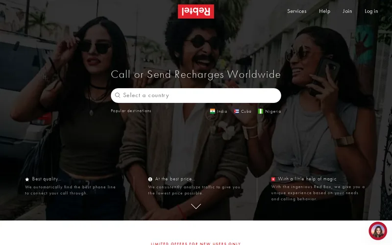 Website snapshot for Rebtel