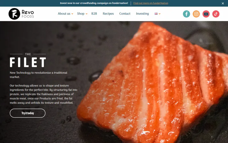 Website snapshot for Revo Foods