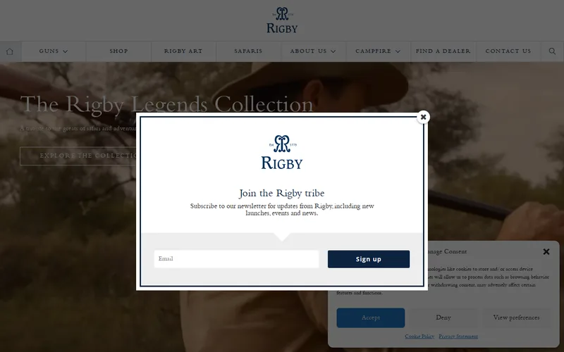 Website snapshot for Rigby