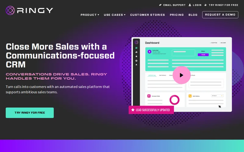 Website snapshot for Ringy