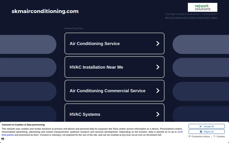Website snapshot for S.K.M Air Conditioning LLC