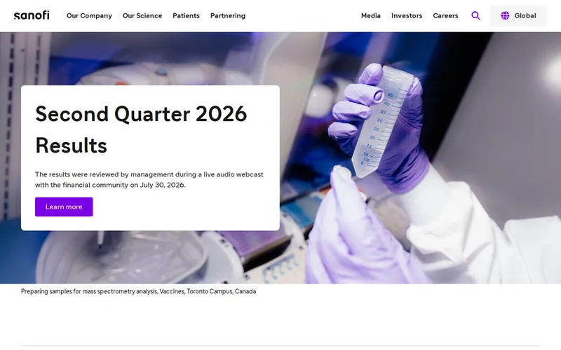 Website snapshot for Sanofi