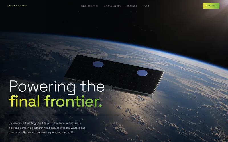 Website snapshot for Satellives