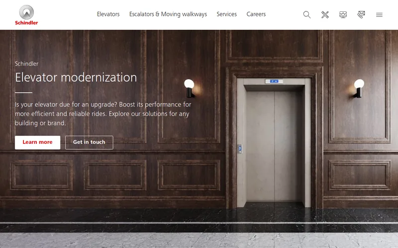 Website snapshot for Schindler
