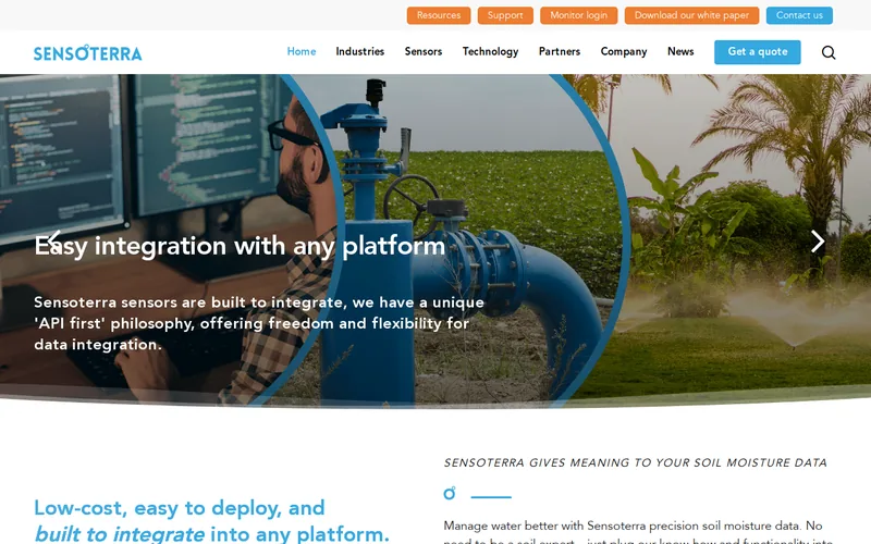 Website snapshot for Sensoterra