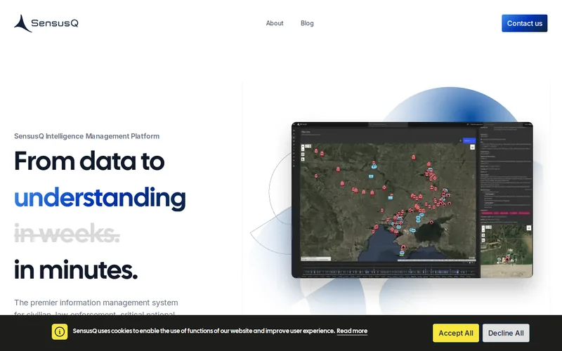 Website snapshot for SensusQ