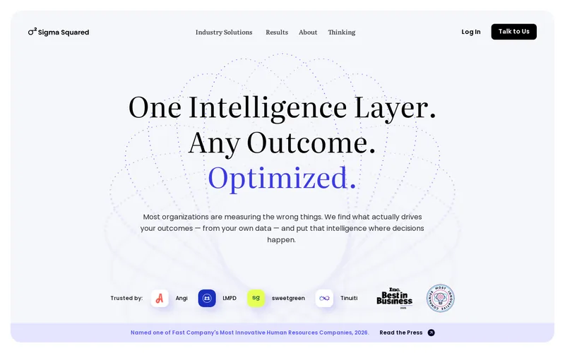 Website snapshot for Sigma Squared