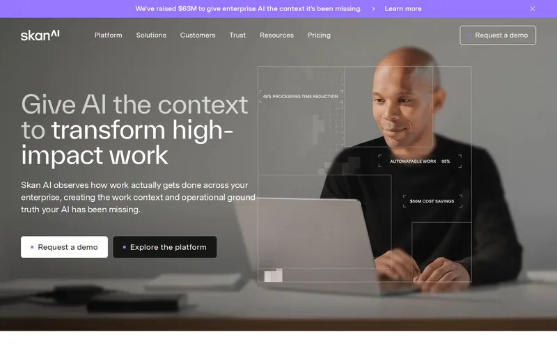 Website snapshot for Skan AI