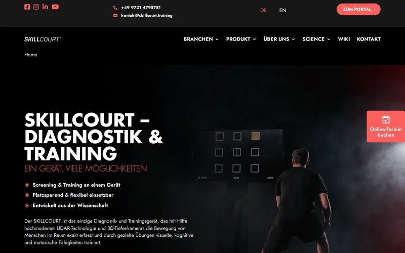Website snapshot for Skillcourt
