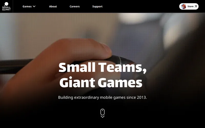 Website snapshot for Small Giant Games