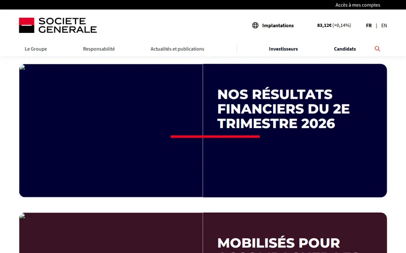 Website snapshot for Societe Generale