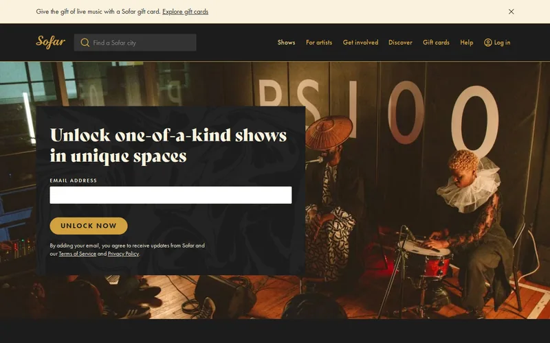Website snapshot for Sofar
