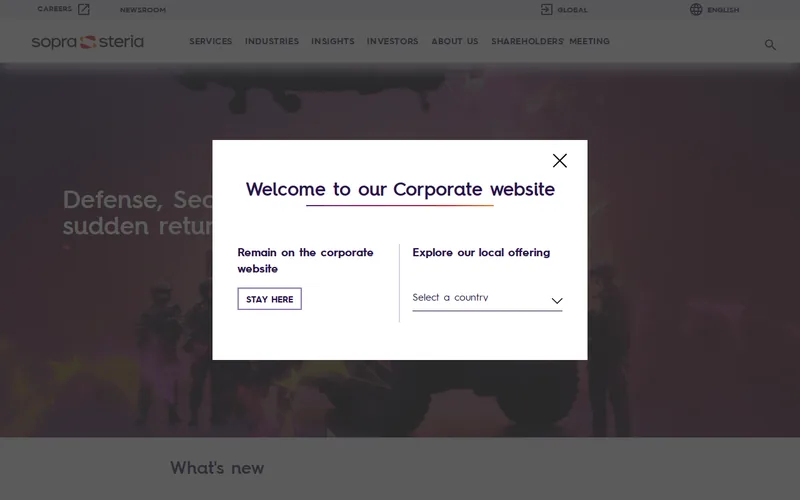 Website snapshot for Sopra Steria