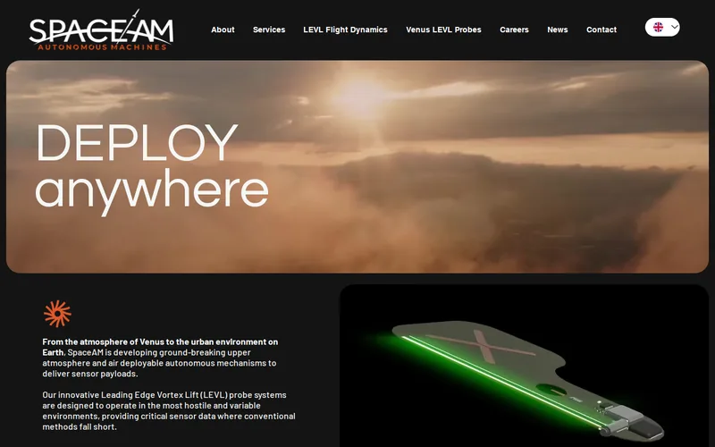 Website snapshot for SpaceAM