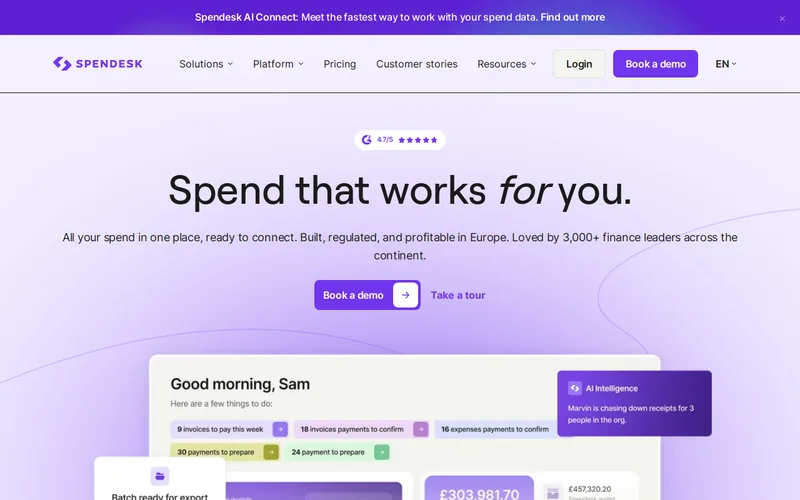 Website snapshot for Spendesk