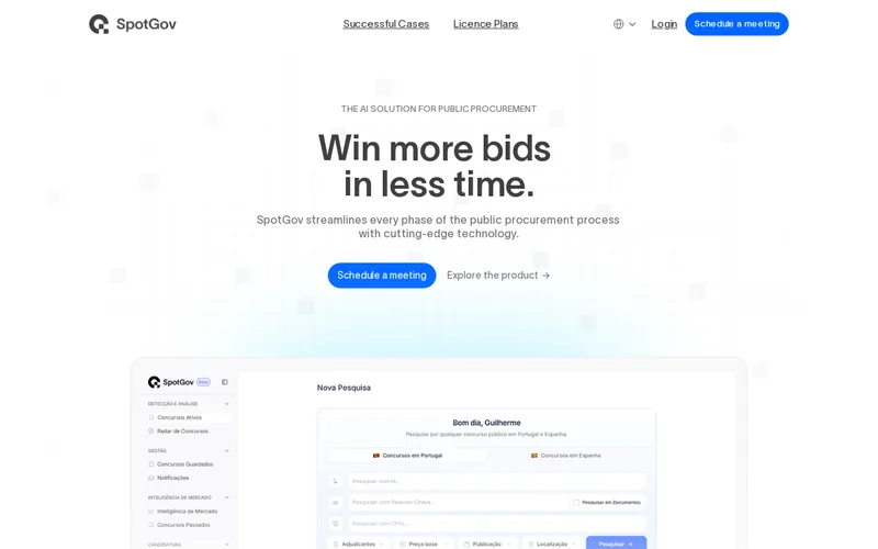 Website snapshot for SpotGov