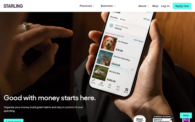 Website snapshot for Starling Bank