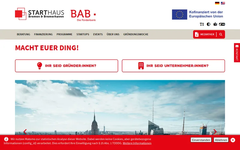 Website snapshot for Starthaus