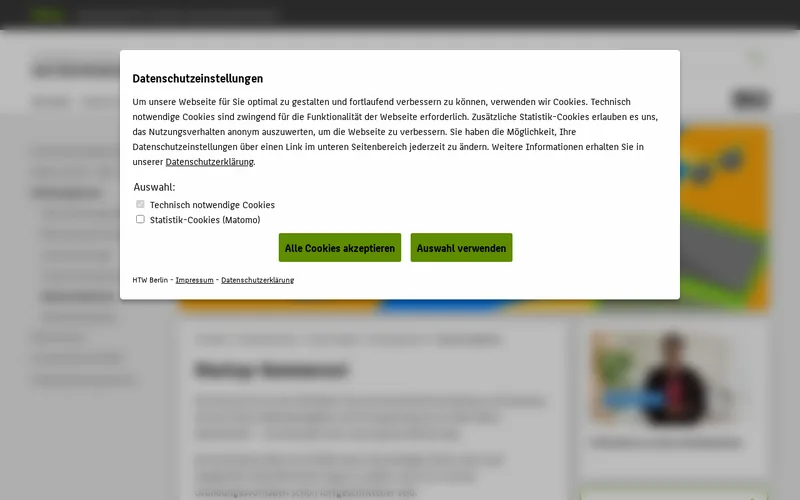 Website snapshot for Startup-Sommeruni - HTW Berlin